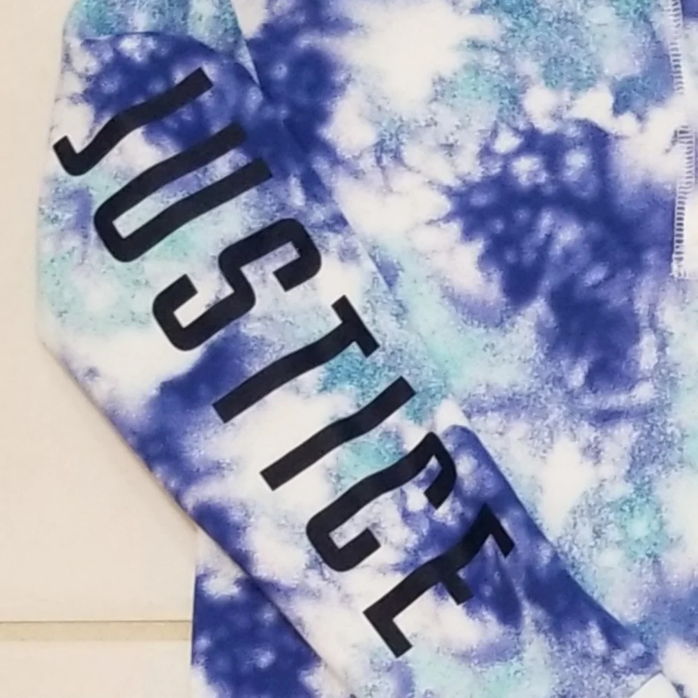Justice Active Wear Purple & Blue Tie-dye Long Sleeve Sweatshirt 7 S/M